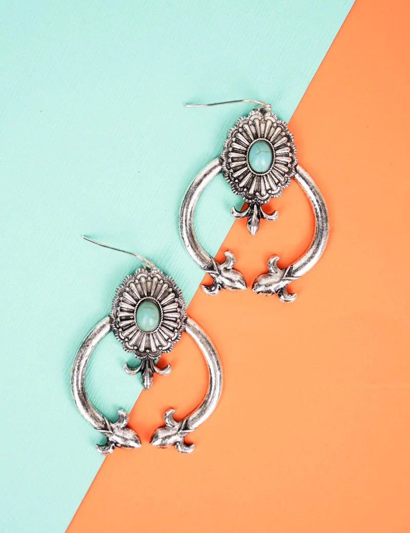 Turquoise Concho Naja EarringsSilverOS