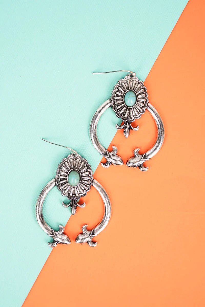Turquoise Concho Naja EarringsSilverOS