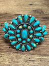 Turquoise Concho Silver Cuff BraceletTurquoiseOS