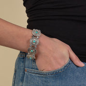 Turquoise Concho Stretch BraceletSilverOS