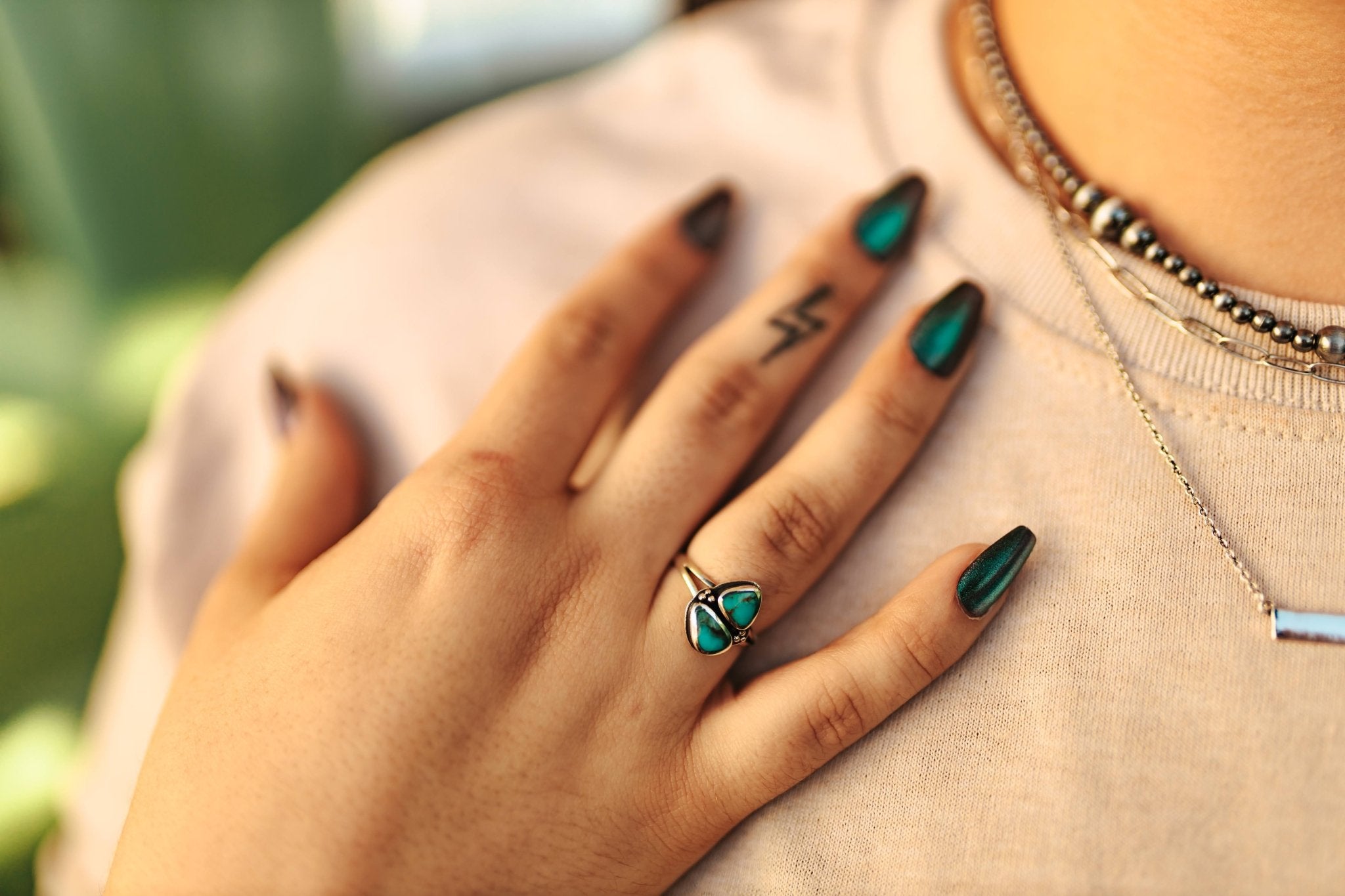 Turquoise Double Stone RingTurquoise6