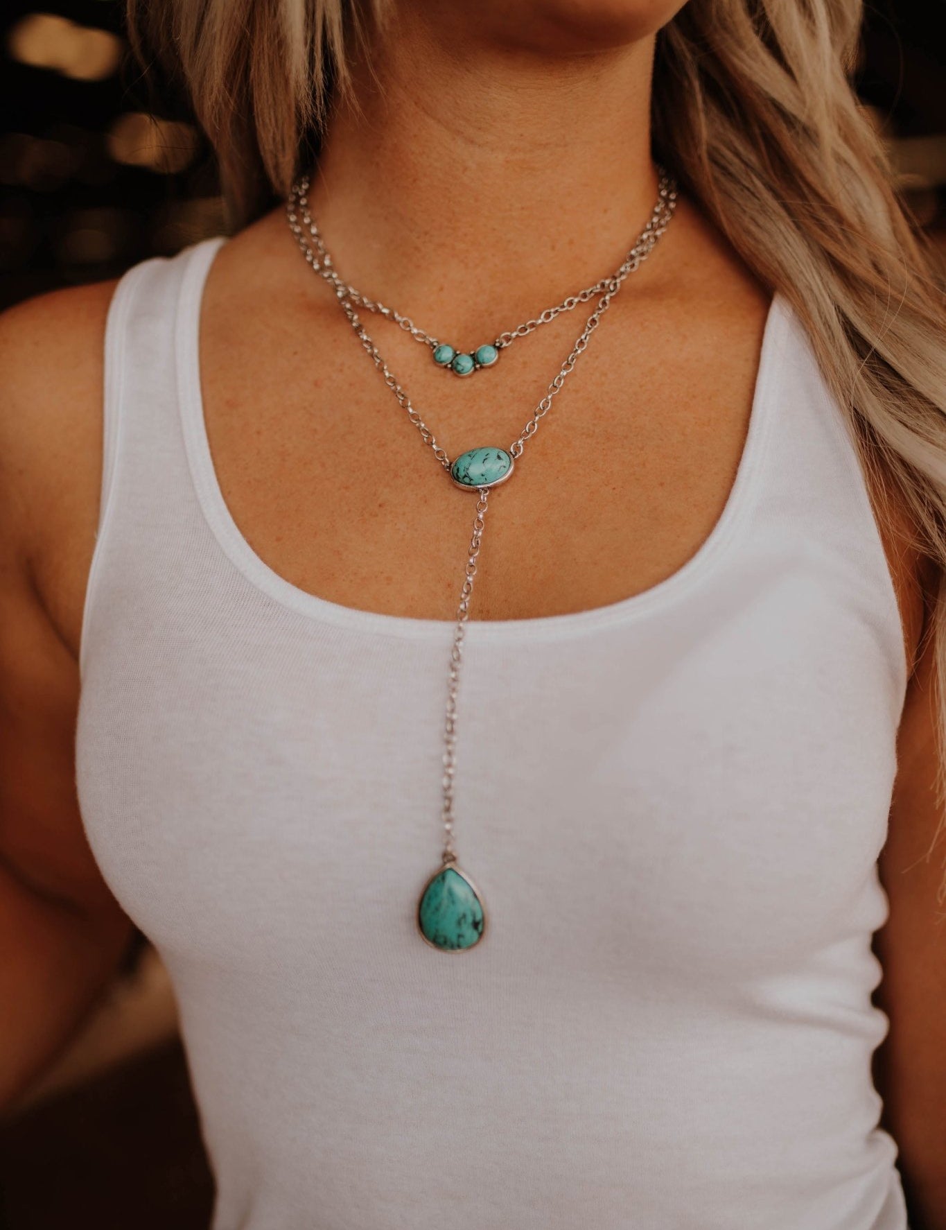 Turquoise Layered Necklace SetTurquoiseOS
