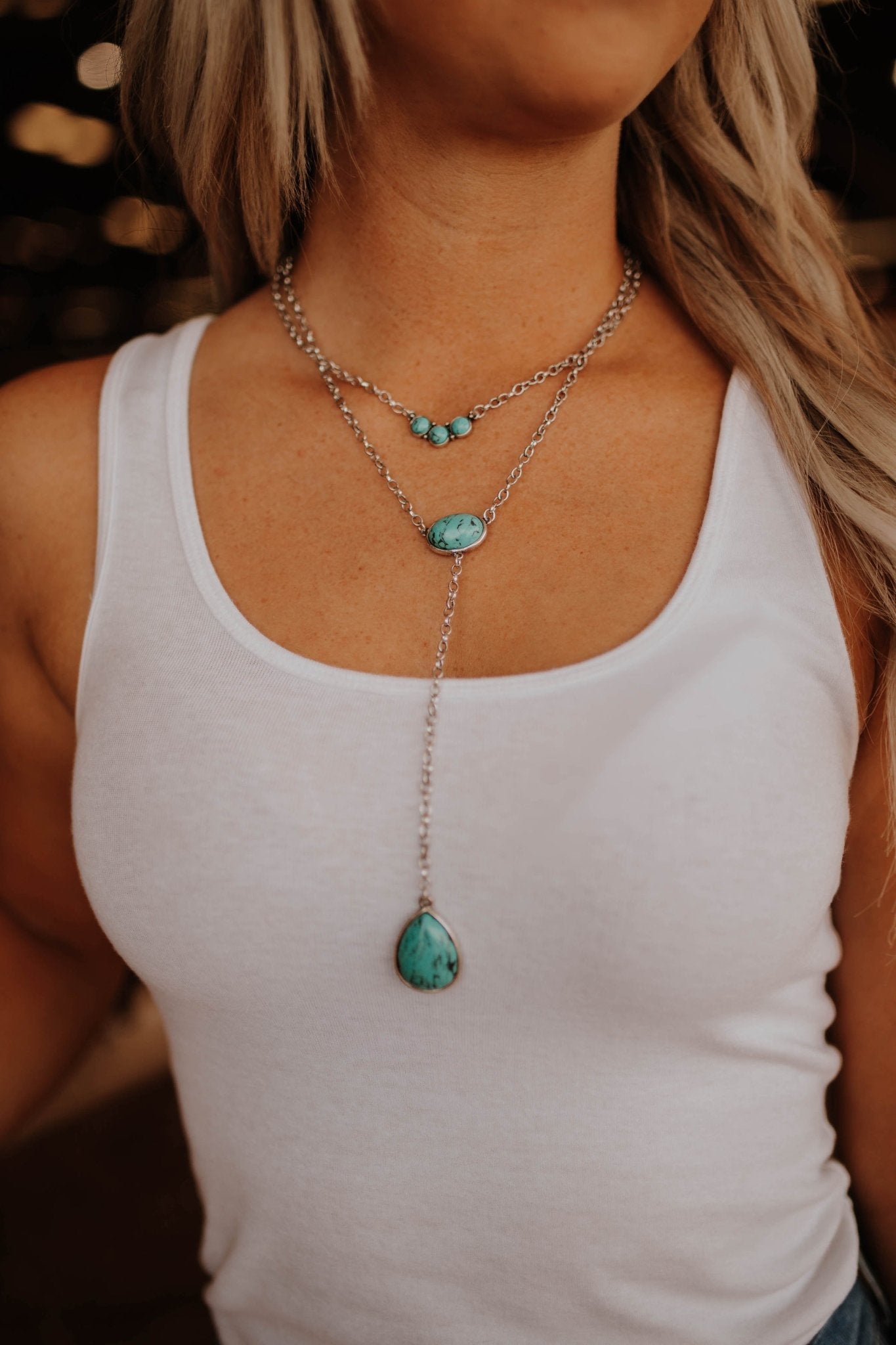 Turquoise Layered Necklace SetTurquoiseOS