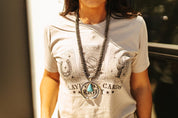 Turquoise Naja and Pearl Beaded NecklaceTurquoiseOS