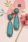 Turquoise Squash Blossom Dangle EarringsTurquoiseOS