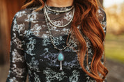 Turquoise Squash Blossom Pearl NecklaceSilverOS