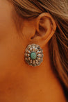 Turquoise Stone Concho EarringsTurquoiseOS
