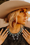 Turquoise Stone Cowgirl Hat Stud EarringsSilverOS