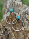 Turquoise Stud Rope Hoop EarringsSilverOS
