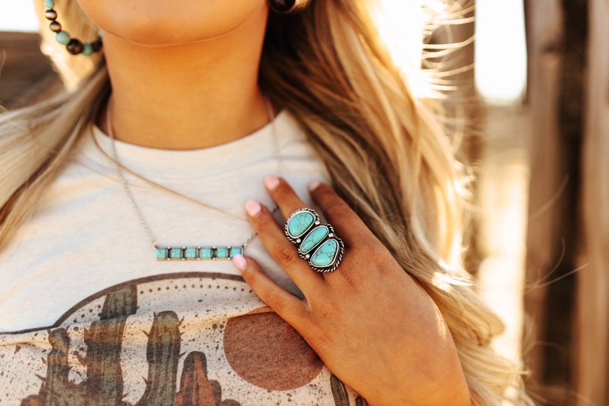 Turquoise Trio Cuff RingTurquoiseOS