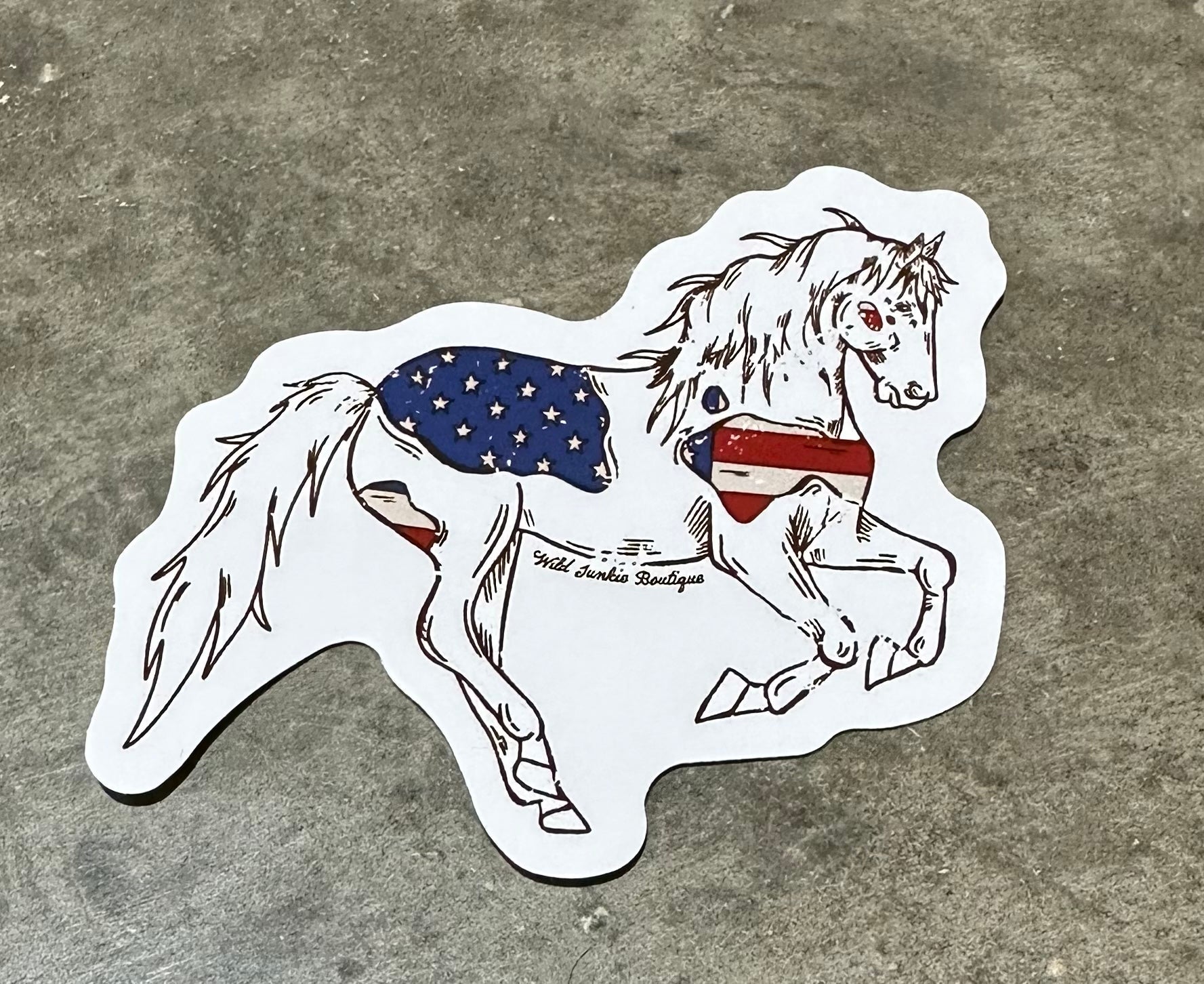 USA Horse StickerWhiteOS