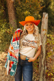 Western Cowboy Starry Desert Scene Graphic TeeCreamS