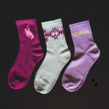 Western Crew Socks - 3 Pair PackMagentaOS