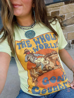 World's Gone Country Western Graphic TeeGreenS